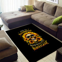Sunflower Skull Area Rug She Is Sunshine Mixed With A Little Hurricance - Wonder Print Shop