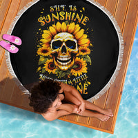 Sunflower Skull Beach Blanket She Is Sunshine Mixed With A Little Hurricance - Wonder Print Shop