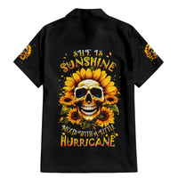 Sunflower Skull Family Matching Mermaid Dress and Hawaiian Shirt She Is Sunshine Mixed With A Little Hurricance - Wonder Print Shop