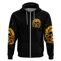 Sunflower Skull Hoodie She Is Sunshine Mixed With A Little Hurricance - Wonder Print Shop