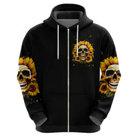 Sunflower Skull Hoodie She Is Sunshine Mixed With A Little Hurricance - Wonder Print Shop