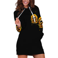 Sunflower Skull Hoodie Dress She Is Sunshine Mixed With A Little Hurricance - Wonder Print Shop
