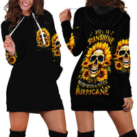 Sunflower Skull Hoodie Dress She Is Sunshine Mixed With A Little Hurricance - Wonder Print Shop