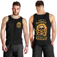 Sunflower Skull Men Tank Top She Is Sunshine Mixed With A Little Hurricance - Wonder Print Shop