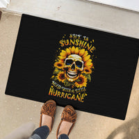 Sunflower Skull Rubber Doormat She Is Sunshine Mixed With A Little Hurricance - Wonder Print Shop
