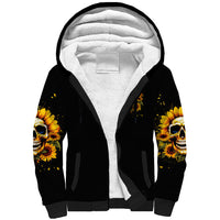 Sunflower Skull Sherpa Hoodie She Is Sunshine Mixed With A Little Hurricance - Wonder Print Shop