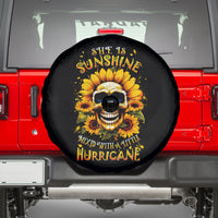 Sunflower Skull Spare Tire Cover She Is Sunshine Mixed With A Little Hurricance - Wonder Print Shop