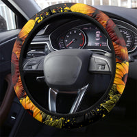 Sunflower Skull Steering Wheel Cover She Is Sunshine Mixed With A Little Hurricance - Wonder Print Shop
