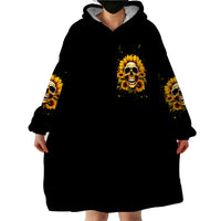 Sunflower Skull Wearable Blanket Hoodie She Is Sunshine Mixed With A Little Hurricance - Wonder Print Shop