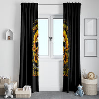 Sunflower Skull Window Curtain She Is Sunshine Mixed With A Little Hurricance - Wonder Print Shop