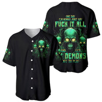 Thnder Skull Baseball Jersey One Day I Gonna Just Say F It All - Wonder Print Shop