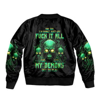 Thnder Skull Bomber Jacket One Day I Gonna Just Say F It All - Wonder Print Shop