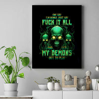 Thnder Skull Canvas Wall Art One Day I Gonna Just Say F It All - Wonder Print Shop