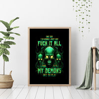 Thnder Skull Canvas Wall Art One Day I Gonna Just Say F It All - Wonder Print Shop