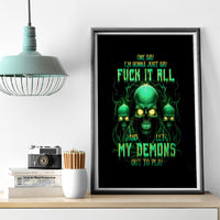 Thnder Skull Canvas Wall Art One Day I Gonna Just Say F It All - Wonder Print Shop