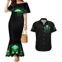 Thnder Skull Couples Matching Mermaid Dress and Hawaiian Shirt One Day I Gonna Just Say F It All - Wonder Print Shop