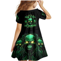 Thnder Skull Family Matching Mermaid Dress and Hawaiian Shirt One Day I Gonna Just Say F It All - Wonder Print Shop