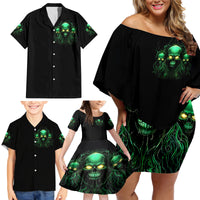 Thnder Skull Family Matching Off Shoulder Short Dress and Hawaiian Shirt One Day I Gonna Just Say F It All - Wonder Print Shop
