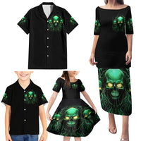 Thnder Skull Family Matching Puletasi Dress and Hawaiian Shirt One Day I Gonna Just Say F It All - Wonder Print Shop
