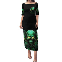 Thnder Skull Family Matching Puletasi Dress and Hawaiian Shirt One Day I Gonna Just Say F It All - Wonder Print Shop