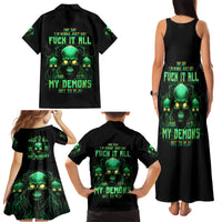 Thnder Skull Family Matching Tank Maxi Dress and Hawaiian Shirt One Day I Gonna Just Say F It All - Wonder Print Shop