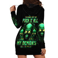 Thnder Skull Hoodie Dress One Day I Gonna Just Say F It All - Wonder Print Shop