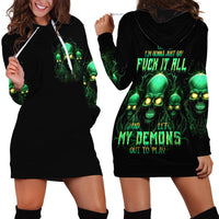 Thnder Skull Hoodie Dress One Day I Gonna Just Say F It All - Wonder Print Shop