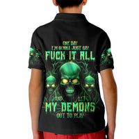 Thnder Skull Kid Polo Shirt One Day I Gonna Just Say F It All - Wonder Print Shop