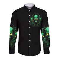 Thnder Skull Long Sleeve Button Shirt One Day I Gonna Just Say F It All - Wonder Print Shop