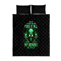 Thnder Skull Quilt Bed Set One Day I Gonna Just Say F It All - Wonder Print Shop