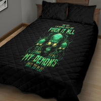 Thnder Skull Quilt Bed Set One Day I Gonna Just Say F It All - Wonder Print Shop