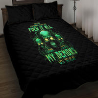 Thnder Skull Quilt Bed Set One Day I Gonna Just Say F It All - Wonder Print Shop