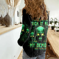 Thnder Skull Women Casual Shirt One Day I Gonna Just Say F It All - Wonder Print Shop