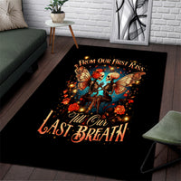 Couple Skull Area Rug From Our First Kiss Till Our Last Breath - Wonder Print Shop