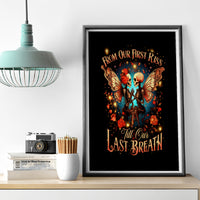 Couple Skull Canvas Wall Art From Our First Kiss Till Our Last Breath - Wonder Print Shop