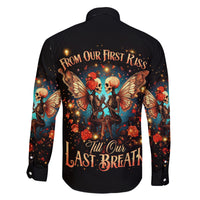 Couple Skull Family Matching Off Shoulder Short Dress and Hawaiian Shirt From Our First Kiss Till Our Last Breath - Wonder Print Shop