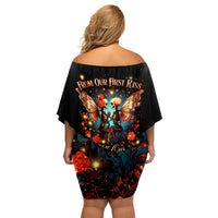 Couple Skull Family Matching Off Shoulder Short Dress and Hawaiian Shirt From Our First Kiss Till Our Last Breath - Wonder Print Shop