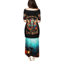 Couple Skull Family Matching Puletasi Dress and Hawaiian Shirt From Our First Kiss Till Our Last Breath - Wonder Print Shop