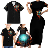 Couple Skull Family Matching Short Sleeve Bodycon Dress and Hawaiian Shirt From Our First Kiss Till Our Last Breath - Wonder Print Shop