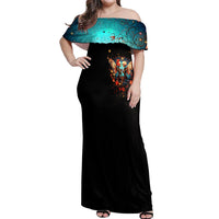 Couple Skull Off Shoulder Maxi Dress From Our First Kiss Till Our Last Breath - Wonder Print Shop