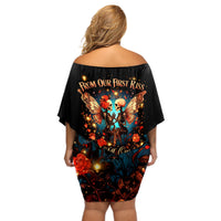 Couple Skull Off Shoulder Short Dress From Our First Kiss Till Our Last Breath - Wonder Print Shop