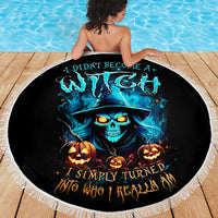 Witch Skull Halloween Beach Blanket I Didn't Becom A Witch - Wonder Print Shop