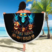 Witch Skull Halloween Beach Blanket I Didn't Becom A Witch - Wonder Print Shop