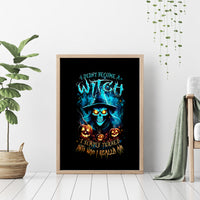Witch Skull Halloween Canvas Wall Art I Didn't Becom A Witch - Wonder Print Shop
