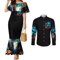 Witch Skull Halloween Couples Matching Mermaid Dress and Long Sleeve Button Shirt I Didn't Becom A Witch DT01