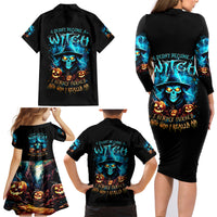 Witch Skull Halloween Family Matching Long Sleeve Bodycon Dress and Hawaiian Shirt I Didn't Becom A Witch - Wonder Print Shop