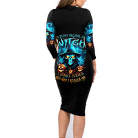 Witch Skull Halloween Family Matching Long Sleeve Bodycon Dress and Hawaiian Shirt I Didn't Becom A Witch - Wonder Print Shop
