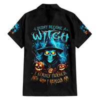 Witch Skull Halloween Family Matching Off Shoulder Maxi Dress and Hawaiian Shirt I Didn't Becom A Witch - Wonder Print Shop