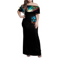 Witch Skull Halloween Family Matching Off Shoulder Maxi Dress and Hawaiian Shirt I Didn't Becom A Witch - Wonder Print Shop