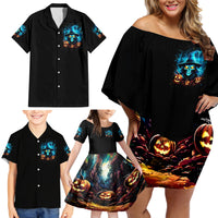 Witch Skull Halloween Family Matching Off Shoulder Short Dress and Hawaiian Shirt I Didn't Becom A Witch - Wonder Print Shop